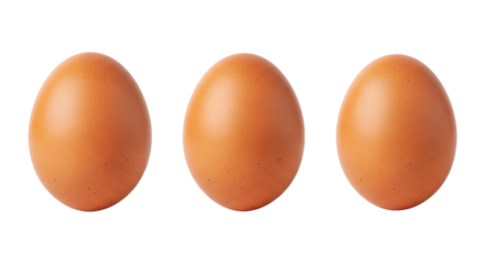 Three brown eggs on a black background Food still life photography Egg protein nutrition on transparent background