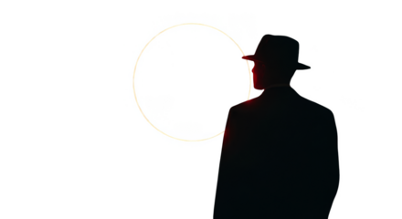 Shadowy figure peers through electric halo