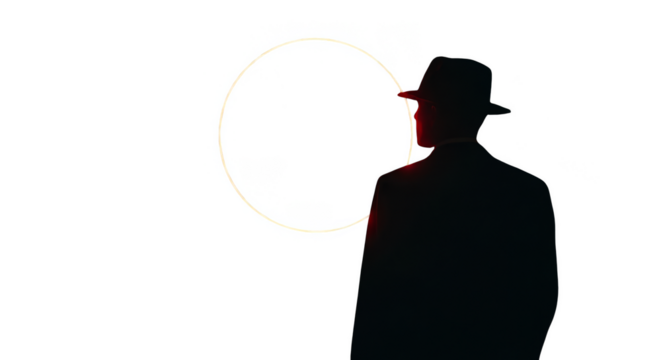 Shadowy figure peers through electric halo