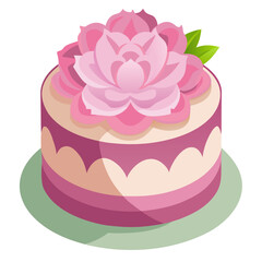 Pink Lotus Topping Cake