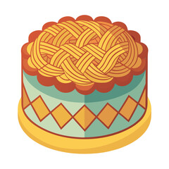 Decorative Golden Pattern Cake