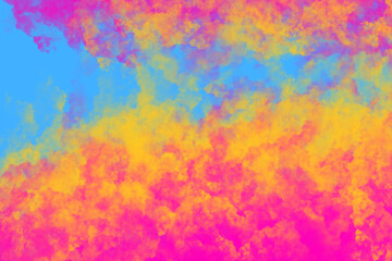 sunset sky with pink and yellow clouds background