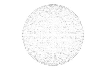 Plexus sphere. Dots connected by lines. Technology abstract shape. Minimalist mesh backdrop. Abstract polygonal shape.