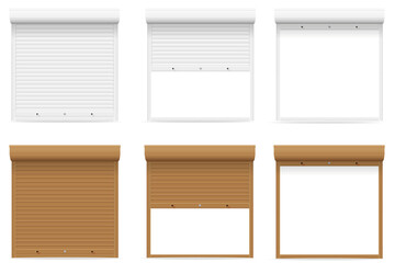 window roller blinds rolling shutters cartoon stock vector illustration isolated on white background