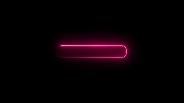 "Glowing neon red rounded rectangle futuristic progress bar design symbolizing technology, digital interface, cyberpunk style, energy, abstract art, and light"