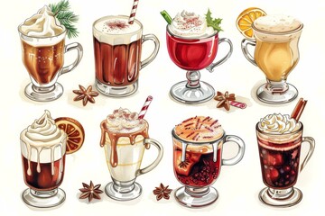 Festive Egg Nog Drink Variety Showcase