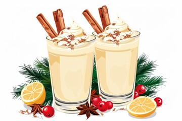 Festive Egg Nog Toast Illustration
