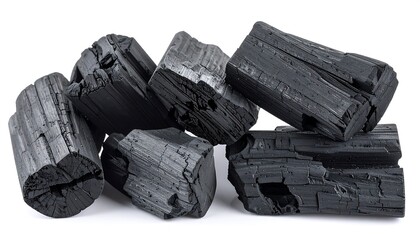 Charcoal briquettes close-up