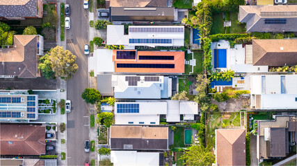 Renewable Energy Solar Panels on Rooftop