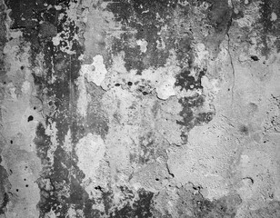 Obraz premium Aged wall with cracked textures. Rustic wall with peeling paint. Weathered wall, black and white. Old wall with chipped paint effect. Grungy distressed wall surface. Peeling wall with abstract pattern