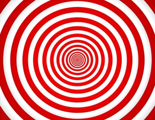 Abstract red and white concentric circles