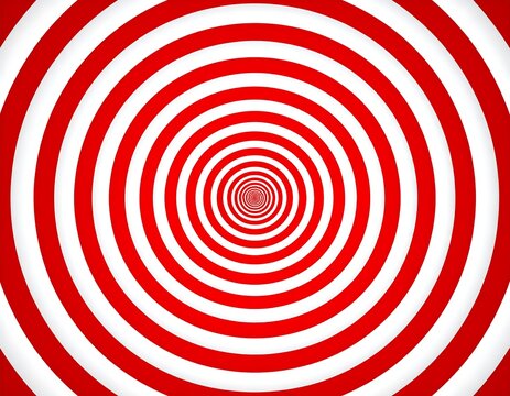 Abstract red and white concentric circles