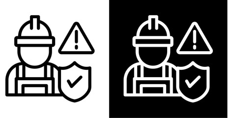 Workplace Safety Risk  Icon Set White Style Collection