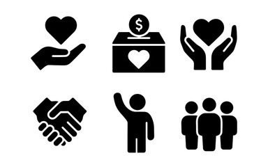 Charity and community symbols for social initiatives and support outreach design