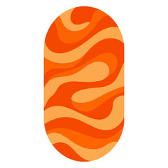 Orange Abstract Line Oval Ornament