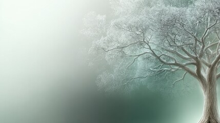 Shimmering silver leaves of a tall ash tree in nature's embrace peaceful landscape enchanting viewpoint for serenity