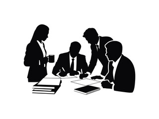Business professionals in a meeting silhouette