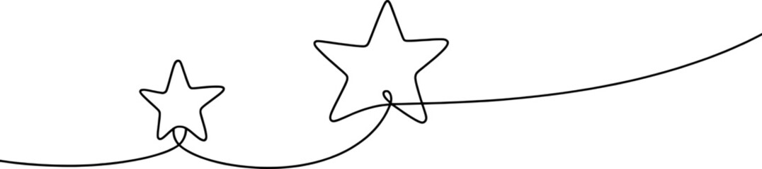 Two stars connected by a flowing line celestial night © Mehedy