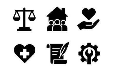 Collection of civic symbols for community engagement and social responsibility