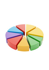 Obraz premium Colorful 3D Pie Chart Data Visualization