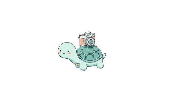 Cute turtle with camera