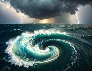Stormy ocean vortex