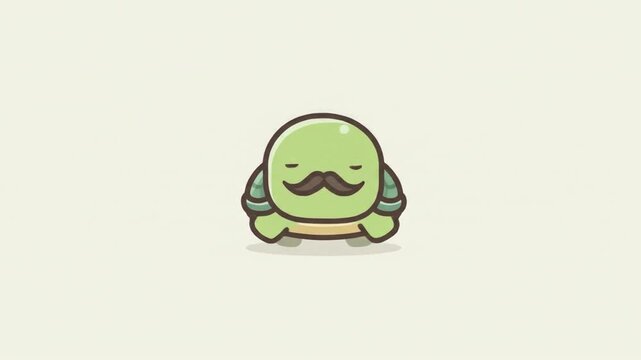 Cute turtle with mustache