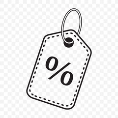  percent price tag . special offer . discount . isolated transparent . black outline filled version . AI 10. EPS 10 .