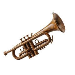 Fototapeta premium Vintage trumpet musical instrument with unique marbled texture