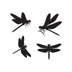 Dragonfly Silhouette Insect Vector Set