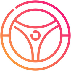 steering wheel gradient line icon