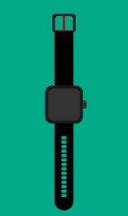 Smart Watch isolated on a green background