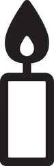Obraz premium Silhouette candle flame icon vector for spiritual, religious, memorial, meditation, and decorative use.