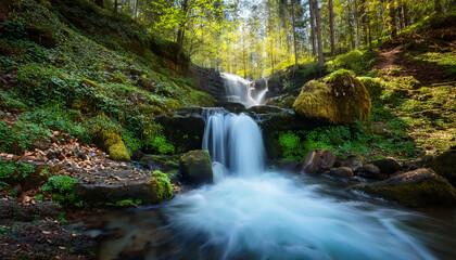 Fototapeta premium Waterfall In The Forest