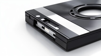 Obraz premium A black and silver camera with a lens and flash.