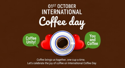 Celebrate international coffee day on october 1st with a warm cup and delicious coffee beans