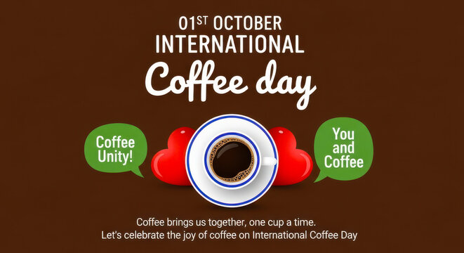 Celebrate international coffee day on october 1st with a warm cup and delicious coffee beans