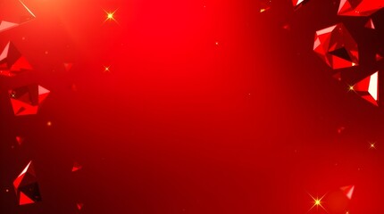 Ruby red glowing crystal luxury background with gemstone light reflections