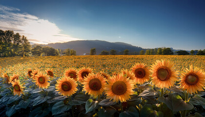 Obraz premium Sunflower In Full Bloom In Summer