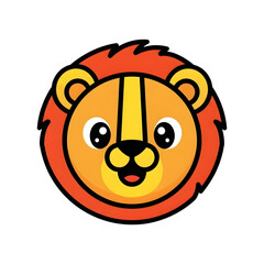 Cartoon Lion Head Playful and Adorable Illustration for Kids and Animal Lovers