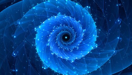 Blue spiral fractal design