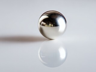 Magnetic Ball or Scientific Toy on Pure White Background, Clean Product Shot, Soft Lighting, Minimalist Composition