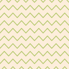 Olive green rounded zigzag lines over a cream background in a seamless pattern. Ideal for natural, earthy, and minimal design styles in both print and digital use.