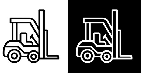 Forklift  Icon Set White Style Collection