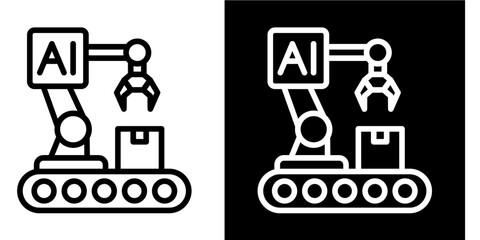 Ai-Powered Manufacturing  Icon Set White Style Collection