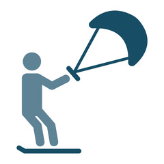 Kite Surfing - farbiges Icon