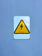 Realistic sign danger 6kv. Realistic sign. High resolution