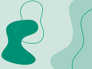Abstract Organic Fluid Shapes Green Background