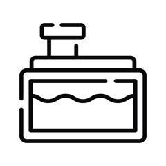 Radiator coolant tank line icon for vehicle garage and maintenance.