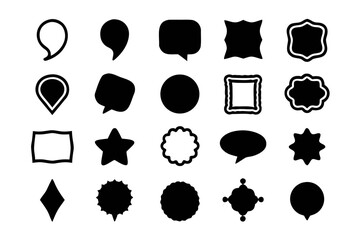 Set of various speech bubbles and frames collection of different shapes for text, quotes, and design elements